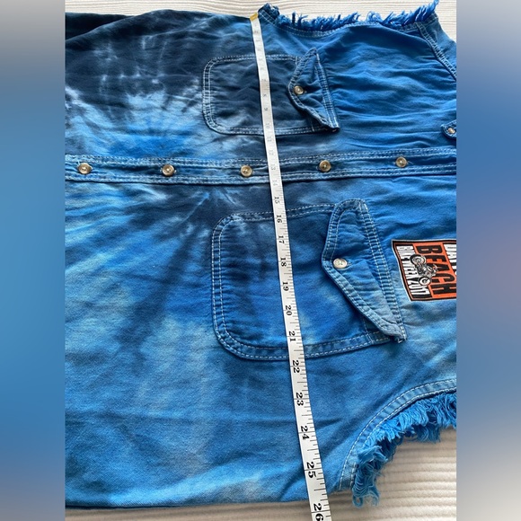 Biker wear USA Bike week Daytona Beach 2017 cut off sleeves blue men’s size 2xl - Picture 10 of 12